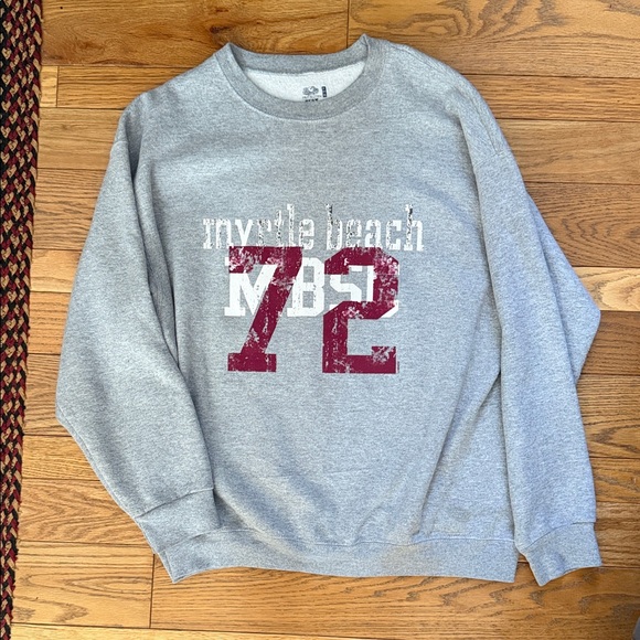 Fruit of the Loom Tops - Women’s Grey Myrtle Beach Crewneck